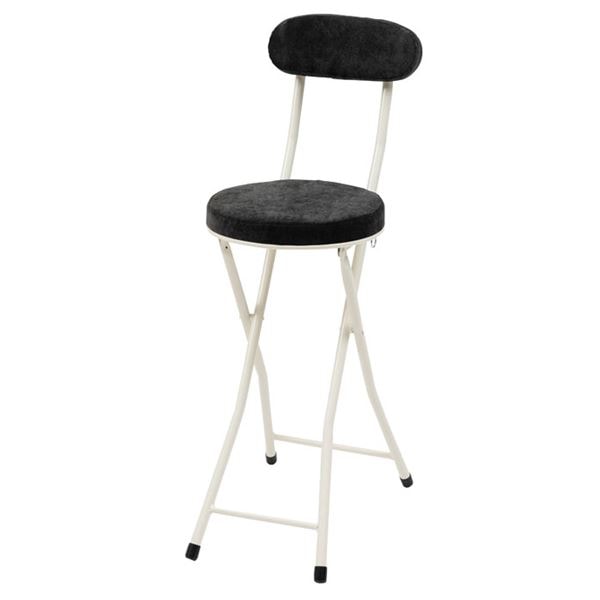 フォールディング ハイチェア スモークブラック 約幅30cm[x2脚セット] 完成品