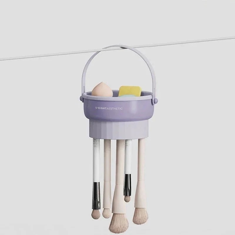 収納 クリーナー メイクブラシクリーナー ブラシ乾燥ラック 洗浄 清潔 オールインワン