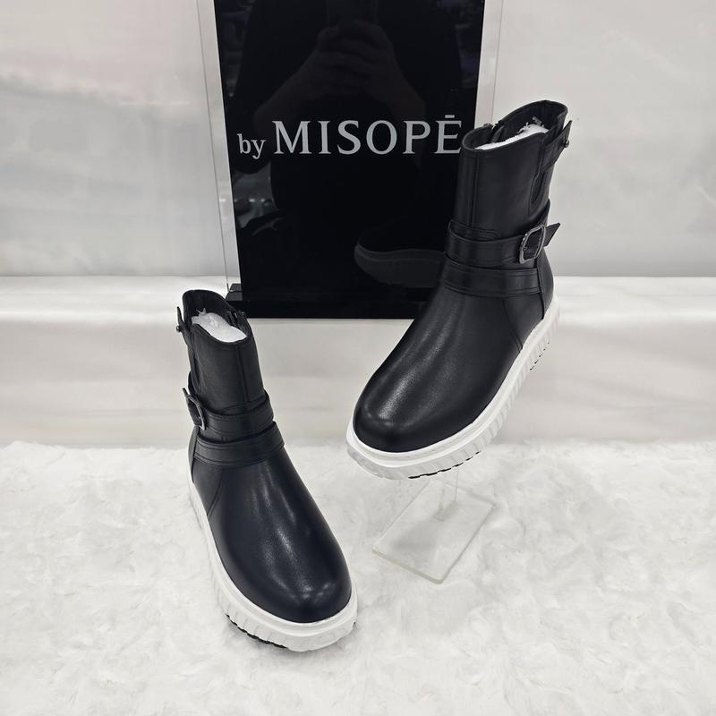 By 女性 ファー裏地 バックル アンクルブーツ 612HT446FS001 BLACK 1 JJ 13,679円