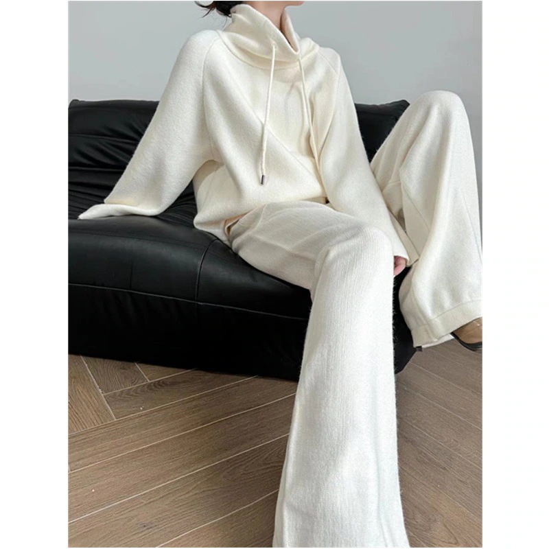 2025新作 髙品質レディース スーツ 韓国 ニット 二点セット トップ スセーター +ズボン 気質ママスーツ スリミング 着痩せ 秋冬 アップ セット スウェット レディースドレス 普段使