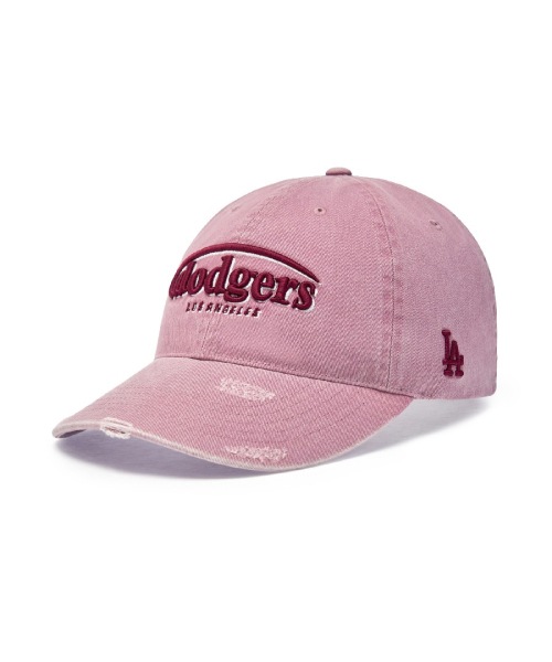 【MLB】 VINTAGE DAMAGE CURVE LOGO UNSTRUCTURED BALL CAP LA PINK キャップ 正規品