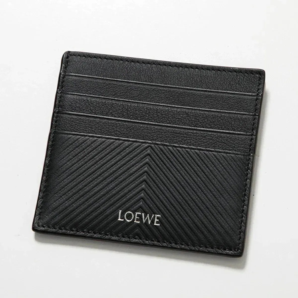 LOEWE ロエベ カードケース C779W72X01 メンズ レザー オープン カードホルダー パスケース 名刺入れ ロゴ 1100/BLACK