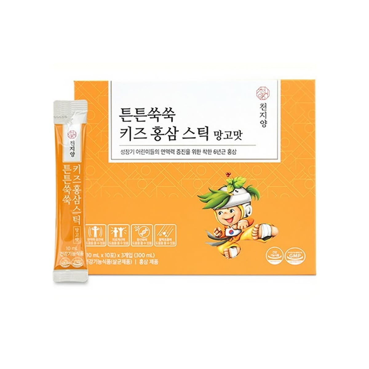 [天地量] キッズ高麗人参 スティック マンゴー味（10ml x 30EA）x2Box 韓国の子供紅参 栄養補助食品