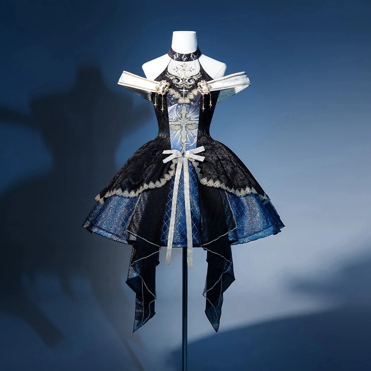 デザイン宇宙十字lolitaダークゴシック首掛けショルダーワンピースロリータ値下げ