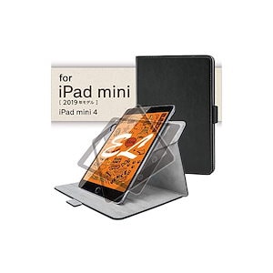 エレコム iPad mini 第5/4世代 (2019/2015年) ケース フラップカバー ソフトレザー 360度回転 ブラック TB-A19S360BK
