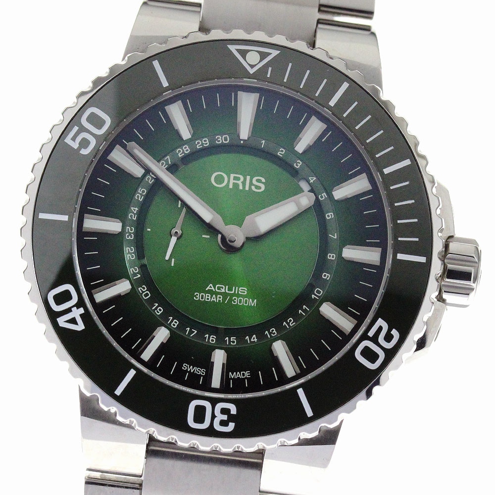 オリス ORIS 7734 アクイス オリス ハンガン リミテッドエディション 自動巻き メンズ 美品 箱・保証書付き_821573【中古】