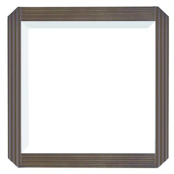 木目調 ウォールミラー/姿見鏡 幅45cm奥行3.2cm高さ45cm 飛散防止加工 吊り紐 金具付き 日本製 マルシア