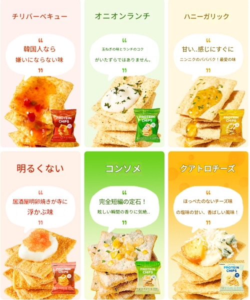 韓国人気ダイエットお菓子 低カロリー/ プロテインチップ/ 韓国おやつ/ 6種お菓子セット