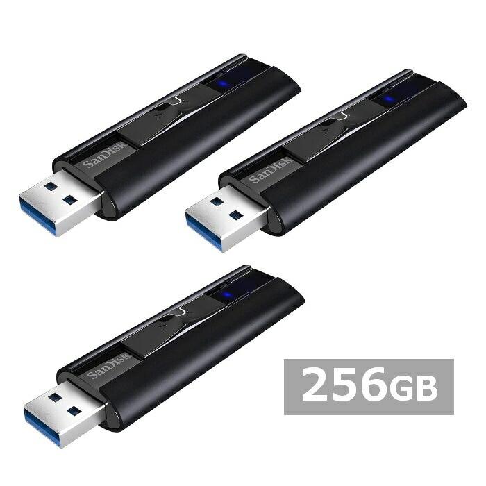 【3セット】 サンディスク USBメモリ SDCZ880-256G-G46 Extreme PRO USB 3.2 Solid State Flash Drive 256GB Sandisk
