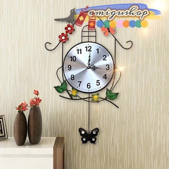 お部屋の鳥の壁掛け時計 掛け時計 かけ時計 壁飾り 北欧 おしゃれ 新築プレゼント