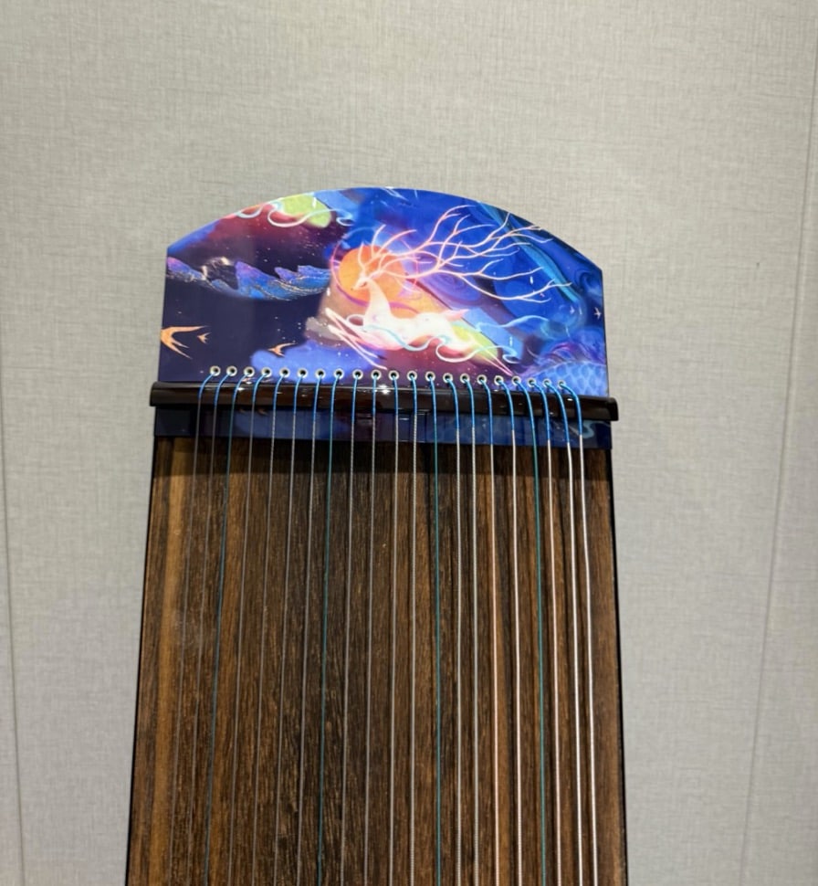 筝 125cm 21弦 九色鹿模様 中国の弦楽器