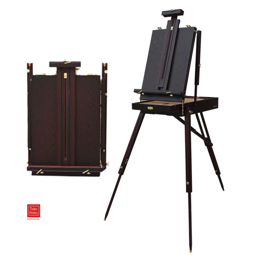 イーゼル 木製 折りたたみ 絵画ボックス ポータブル 一体式絵画スタンド 高さ調節可能 引き出し付き 絵画 スケッチ 塗装キャンバス ディスプレイスタンド 屋外 10,868円
