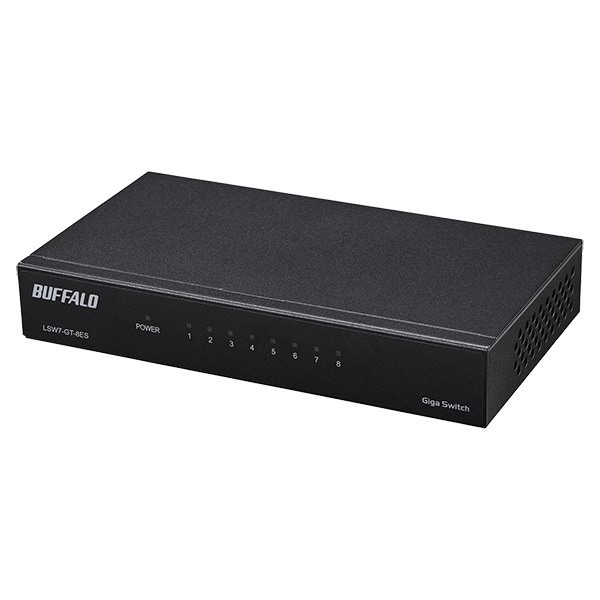 LSW7-GT-8ES/BK Giga 8ポート スイッチングハブ 電源外付け 金属筐体 マグネット付属 ブラック 5,471円