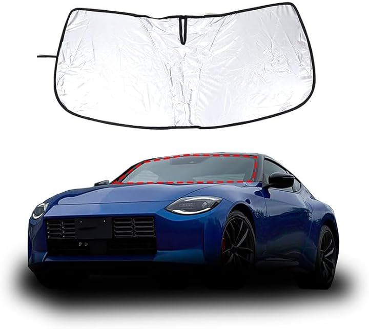 日産 フェアレディZ RZ34 2022～2025に適用 サンシェード フロントガラス 遮光フロントシェード フロントガラスサンシェード 車用パラソル 日よけ UVカット 日焼け対策