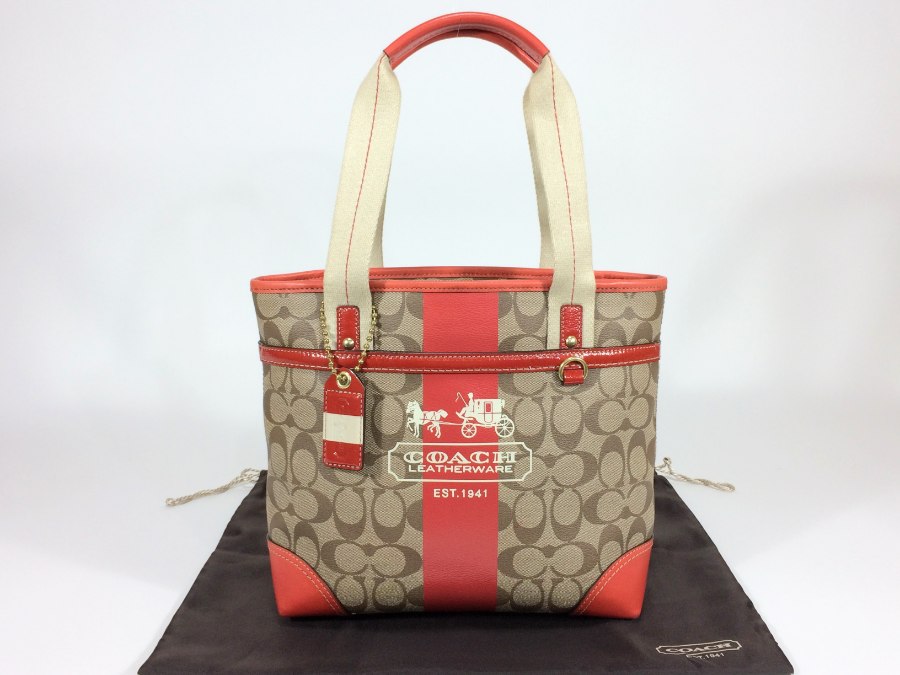 シグネチャー ハンドバッグ レザー ブラウン 11349 ハンドバッグ 【中古品】