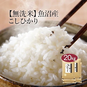 無洗米 新潟県 魚沼産 こしひかり (茶袋) 20kg 5kg 4セット 令和6年産 お米 こめ 20キロ 安い おこめ 白米 国産 食品 ギフト 内祝い お歳暮 送料無料 おくさま印 新米