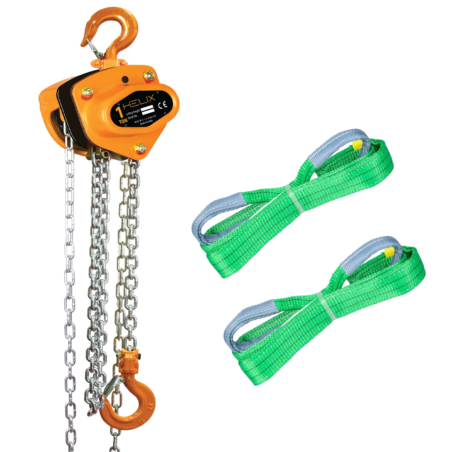 チェーンブロック 1t 3m 1000kg 手動式 荷締機 ガッチャ 1ton がっちゃ レバーホイスト レバー式ブロック 吊り上げ 軽量化 小型化 チェーンローラー【スリングベルト 1m 幅50mm