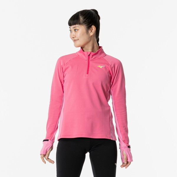 MIZUNO ミズノ ウォーマライトハーフジップシャツ オーロラ レディース ランニング ランニングシャツ J2MCA70561