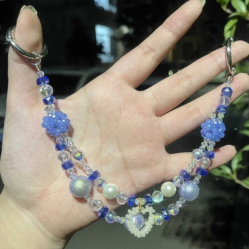 【デザインがきれいでユニーク】デザイナーのブルーユーカリモバイルチェーンパックペンダントモバイルチェーンライブチェーン