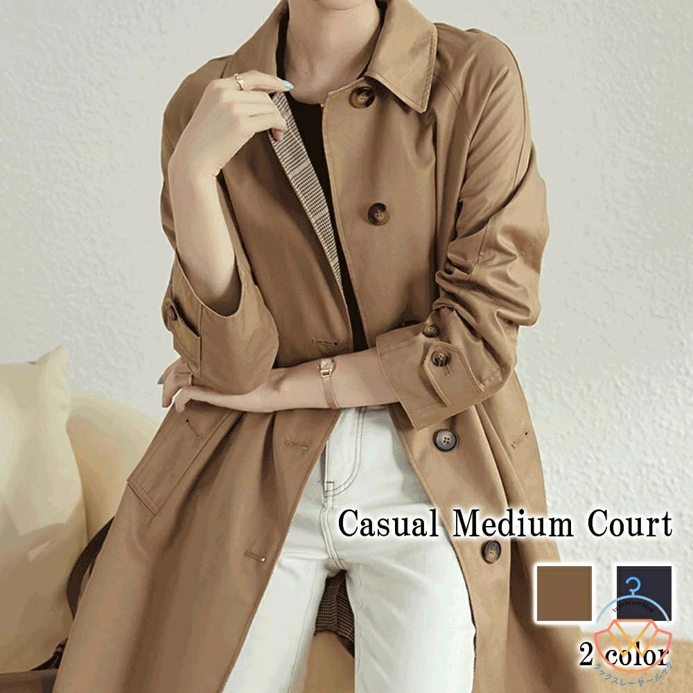 ステンカラーコート レディース カジュアルミディアムコート 大きいサイズ 春 コート スタンドカラーコート アウター ロングコート チェスターコート ピーコート 冬 50代 秋 丈 人気 ウール 40