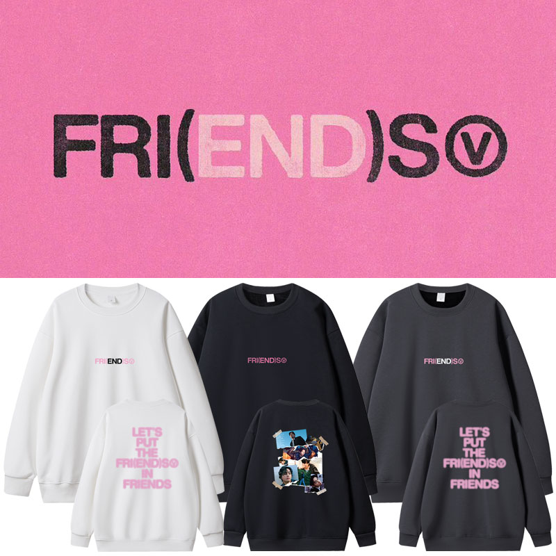 【期間限定 】 キムテヒョンのvシングルスペシャルfriendsトレーナープラスベルベット薄手ラウンドネックプルオーバートップス女性用2枚購入でカード1パスケース 4,834円