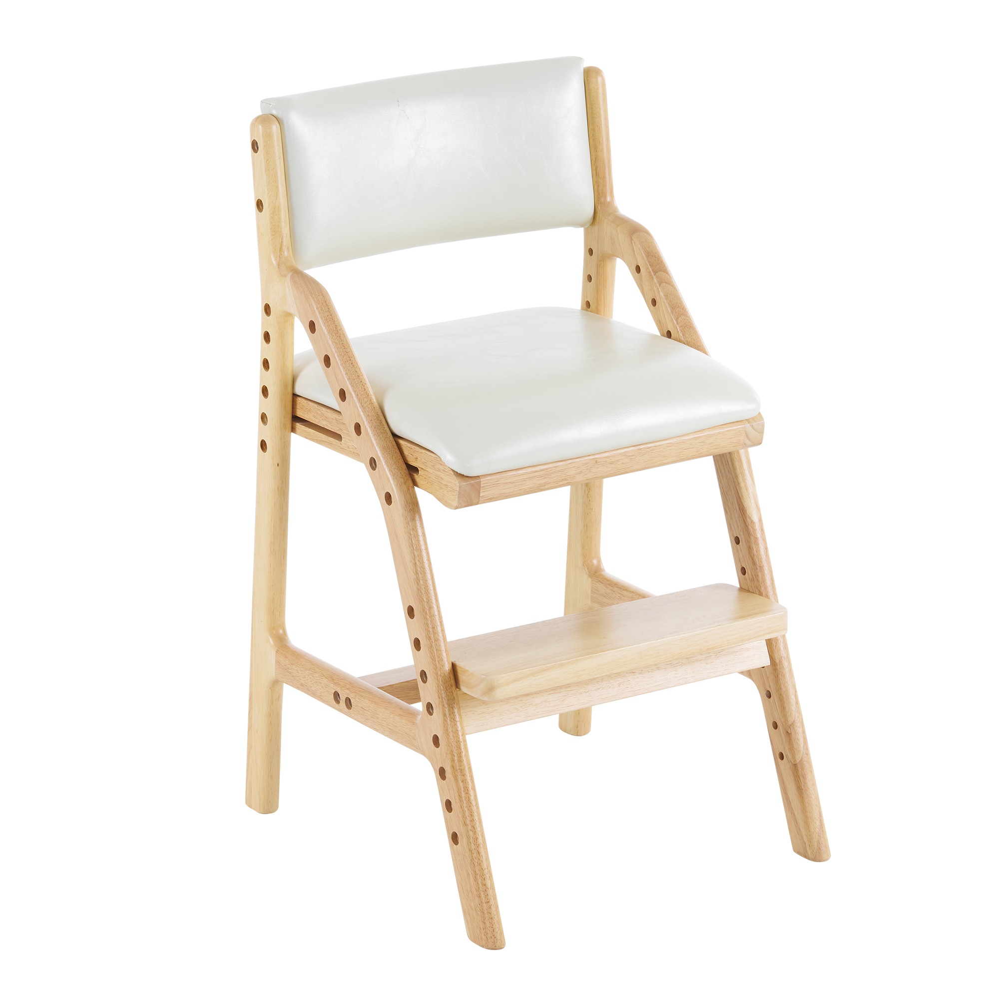 431ベージュ-pu 学習チェア 学習椅子 木製 姿勢 子供 キッズチェア ハイチェア ダイニングチェア 椅子 高さ調整 シンプル コンパクト 組立て 板座 足置き 9,355円