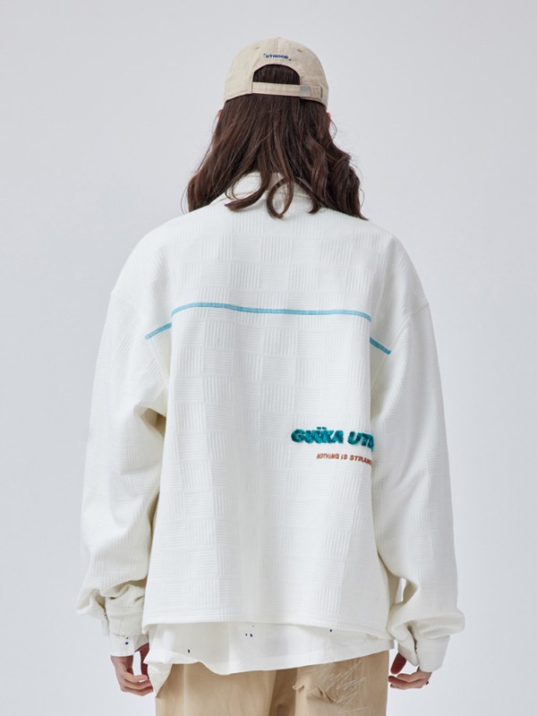 ホワイトコットンリネンジャケットメンズカップル牛俊峰同じスタイルアメリカン立体パターンジャケットトレンドブランドルーズ