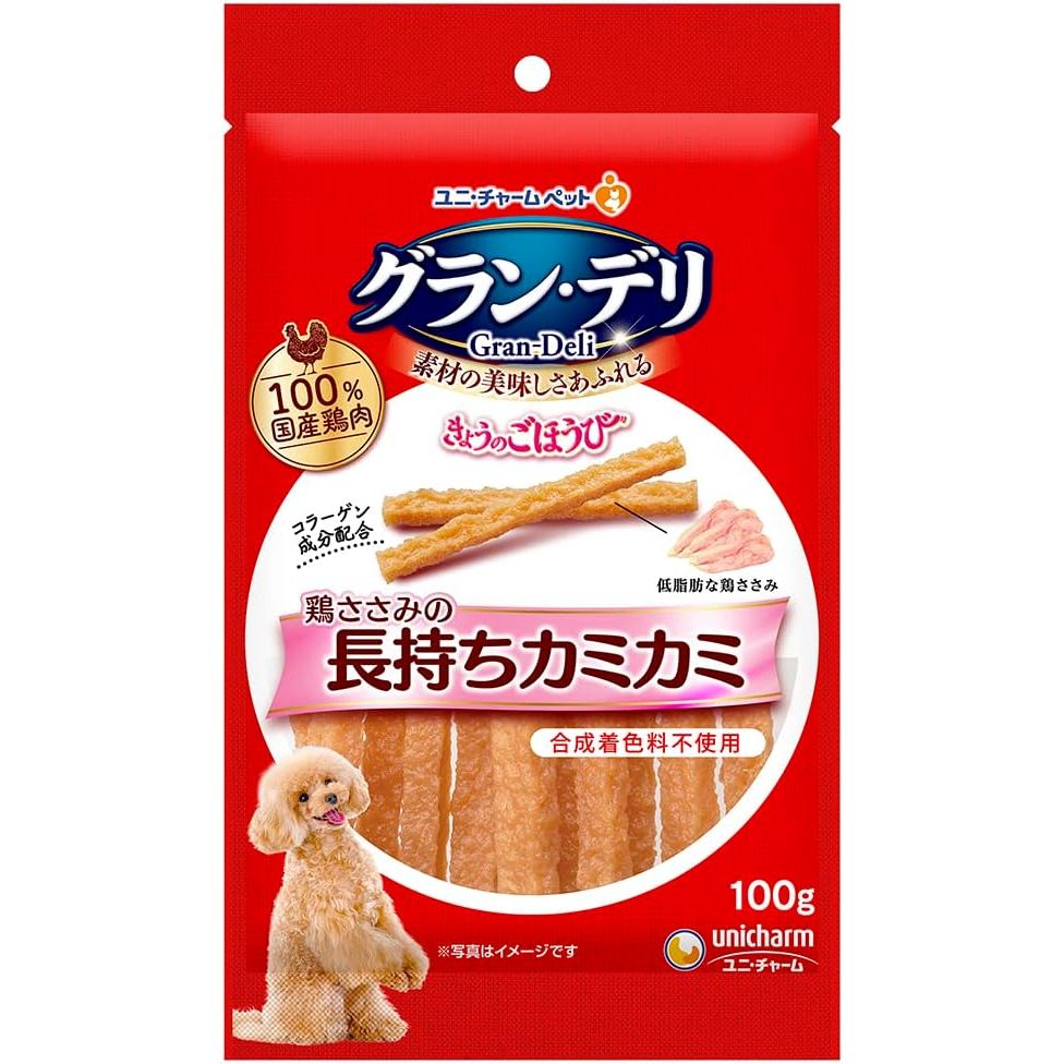 （まとめ買い）グラン/デリ きょうのごほうび 鶏ささみの長もちカミカミ 100g 犬用おやつ [x12]