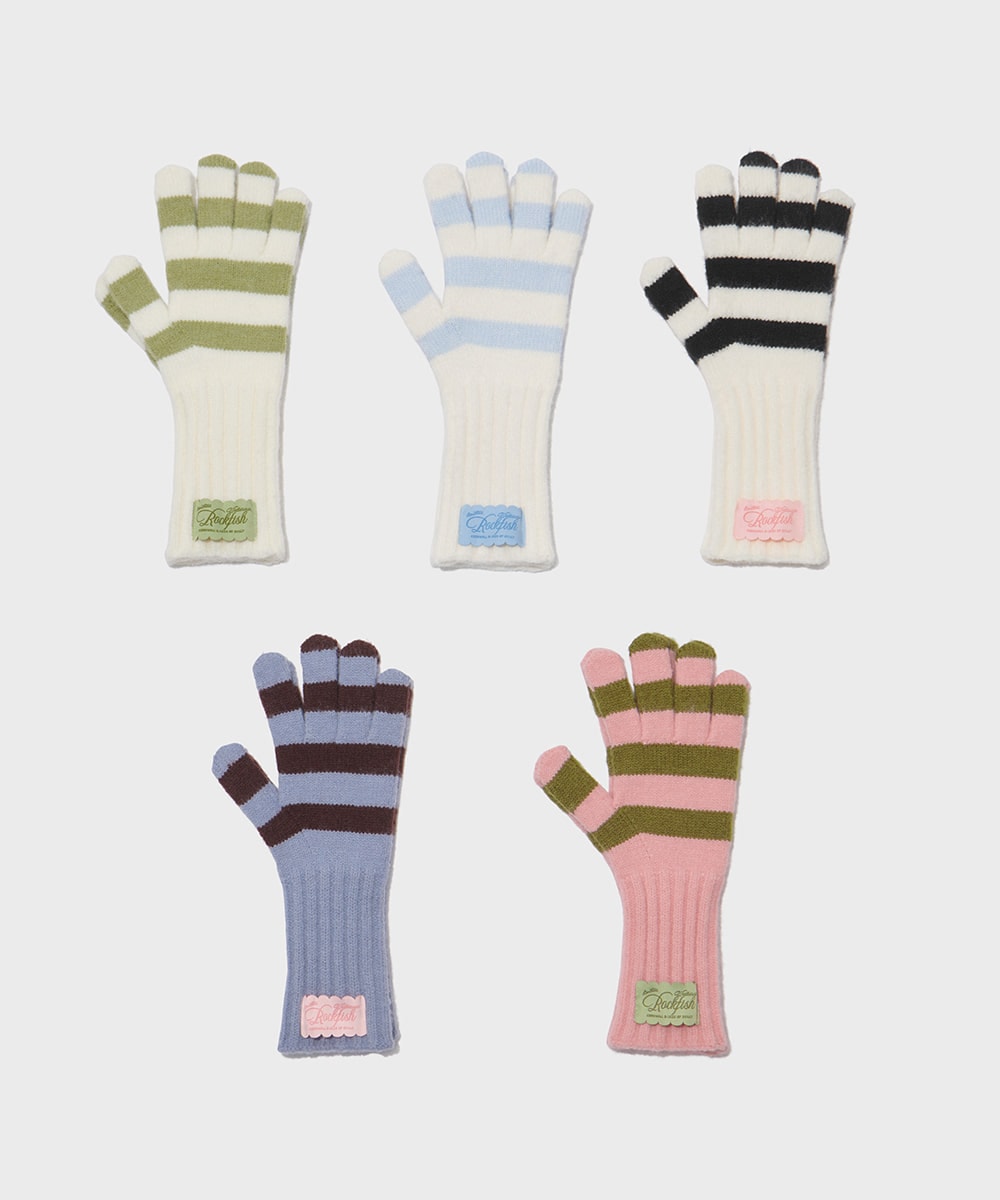 STRIPE RIBBED GLOVES