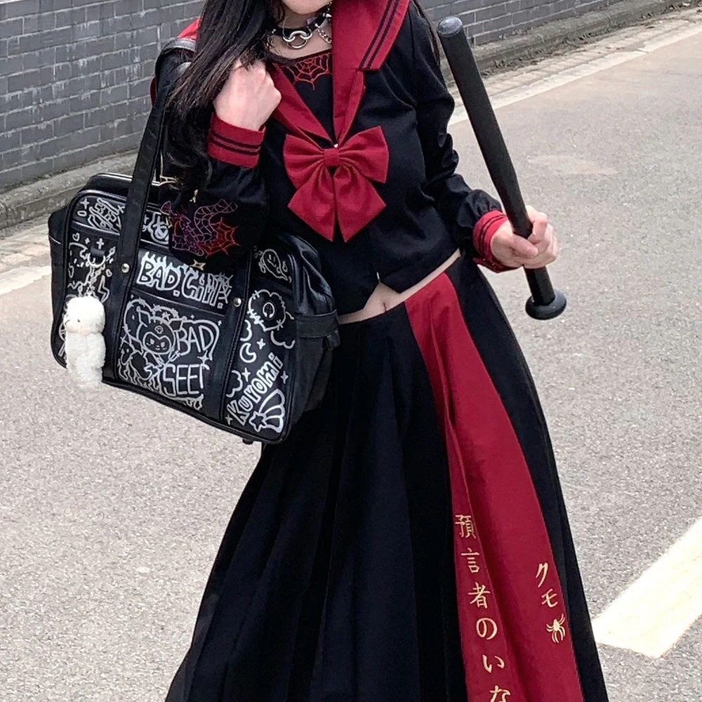 お化け 化け物 赤 定番ヤンキー 長袖 2 女子高生 姐ギャル コスプレ セーラー服 学園祭 文化祭:サイ 仮装 クリスマス 衣装 変装 コスプレ パーティー 【高.品.質】悪魔 スーツ 女性 体育祭