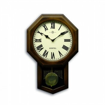 さんてる クォーツ 日本製 モダンアンティーク振り子時計（ローマ文字8角） アンティークブラウン QL724R-AN