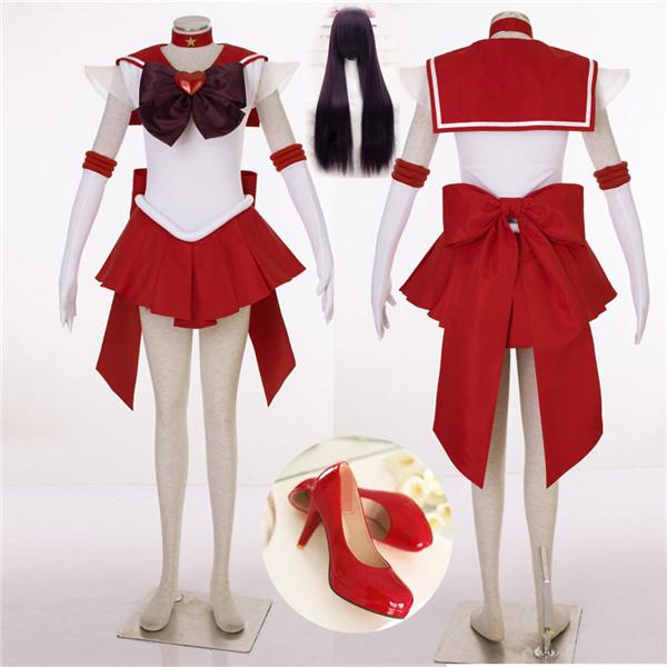 【人気爆売れ中】火野レイ 美少女戦士セーラームーン コスプレ衣装 美少女戦士セーラームーン火野レイ マーズエナメル コスプレ衣装 靴 ウィッグ