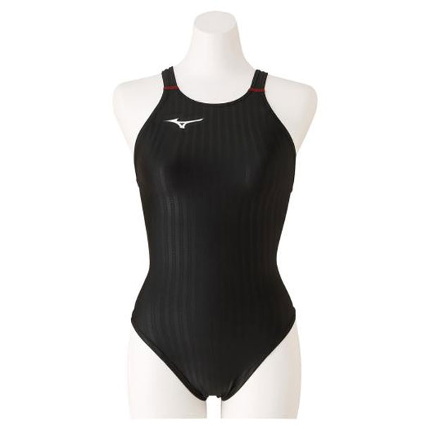 競泳用ミディアムカット(レースオープンバック)(ジュニア) (96ブラックレッド) スイム 競泳水着 STREAM ACE レースオープンバック (N2MA0423)