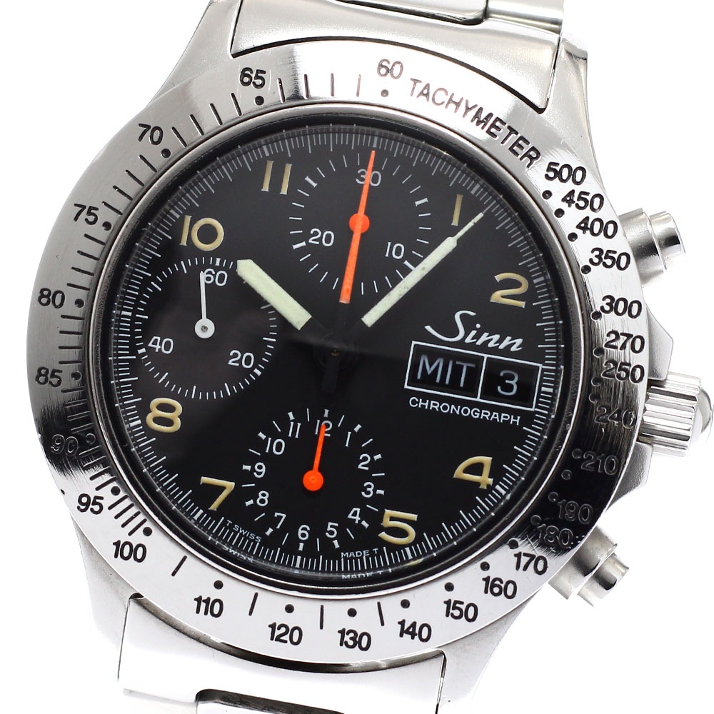 ジン Sinn 256.ST クロノグラフ デイデイト 自動巻き メンズ _933820【中古】