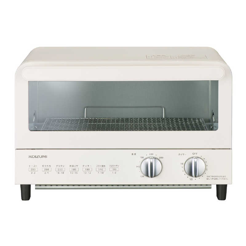 コイズミ　KOIZUMI　オーブントースター 1200W/食パン2枚 ホワイト　KOS-1205-W