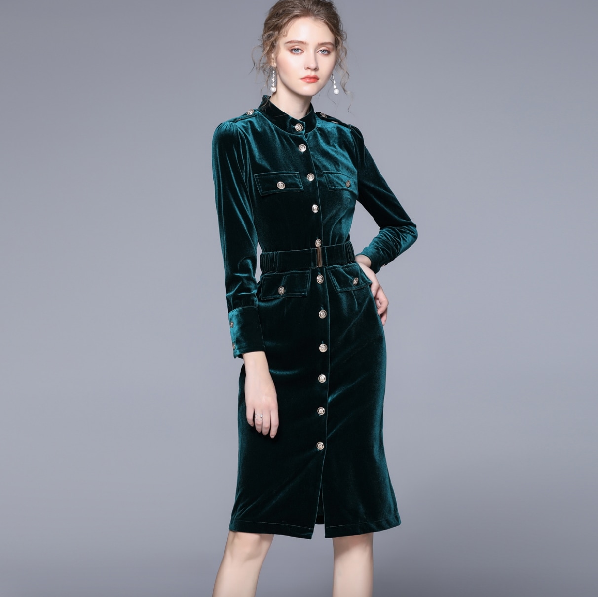 ワンピース デート 膝丈 ひざ丈 ミモレ ミモレ丈 袖あり 長袖 スリム タイト 細身 かわいい 大人可愛い きれいめ シンプル カジュアル 大人 上品 おしゃれ お洒落 主役級 存在感 春 秋 冬