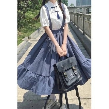 ワンピース2点セットスカート　トップス　サロペット 半袖ワンピース レディース セー 清純可愛い 森ガール系 スカート