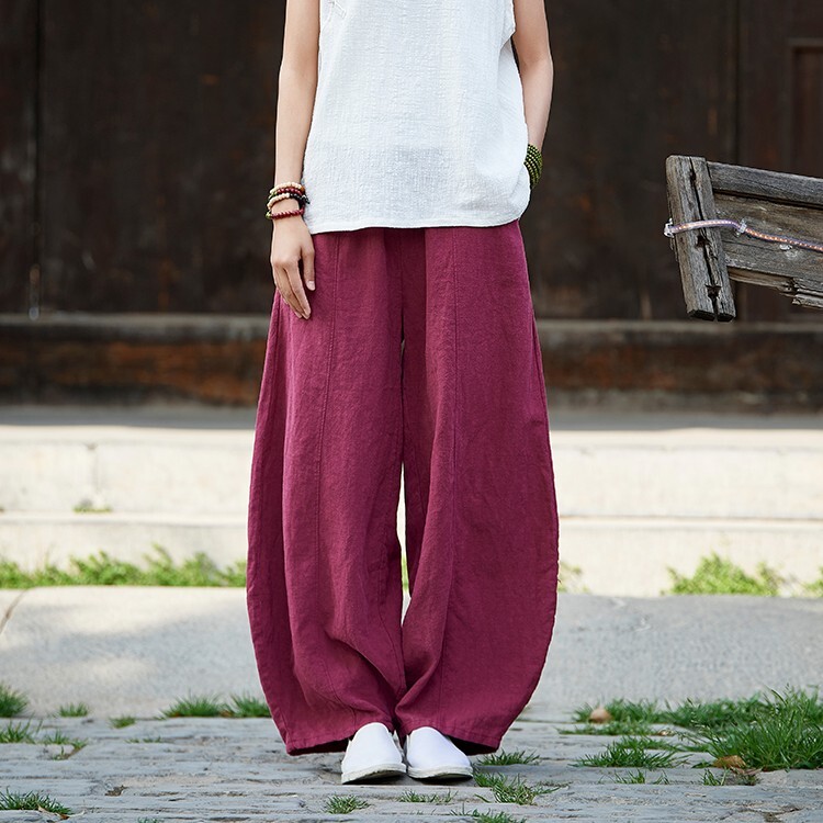 レディース パンツ ボトムス ロングパンツ ワイドパンツ ロング フルレングス ワイド かわいい 大人可愛い シンプル カジュアル おしゃれ かっこいい レトロ アジアン エスニック こなれ感 ラフ