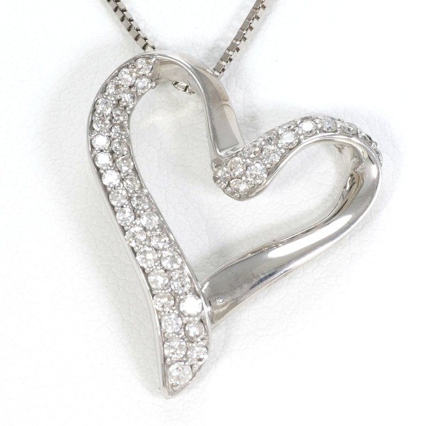 K18 18金 WG ネックレス ダイヤ 1.45 カード鑑別書 ジュエリー 中古