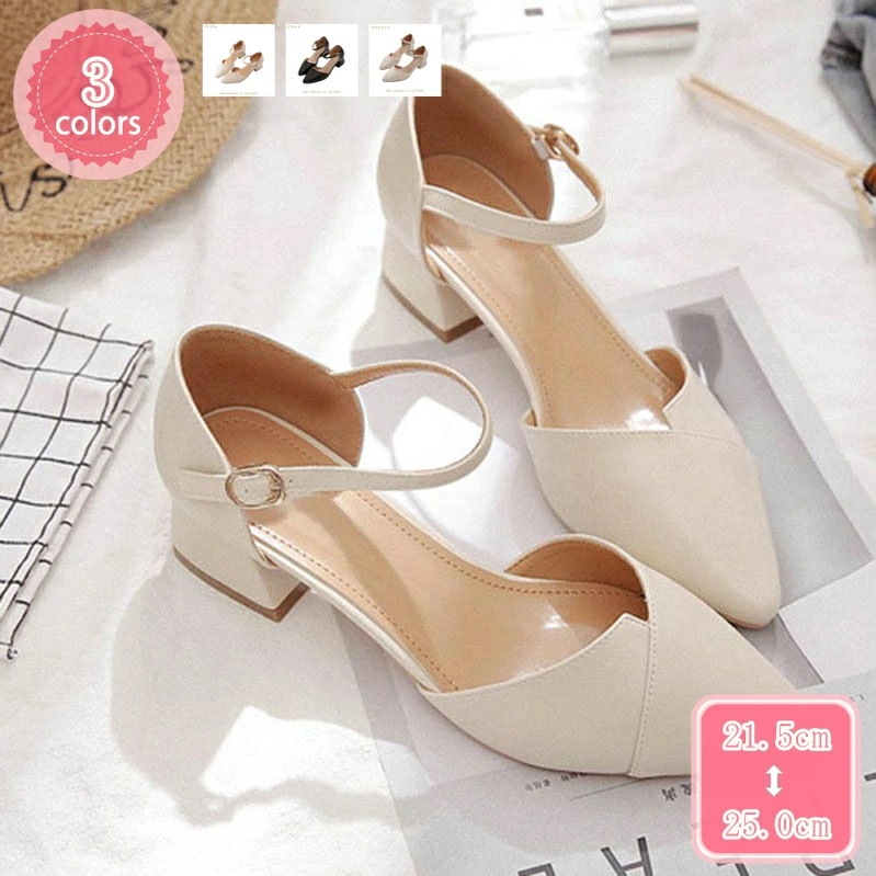 777円OFFクーポン 走れるパンプス 痛くない 歩きやすい チャンキーヒール ポインテッドトゥ パンプス 4cmヒール レディース 太ヒール 大きいサイズ 小さいサイズ セパレートパンプス オフィス 7,561円