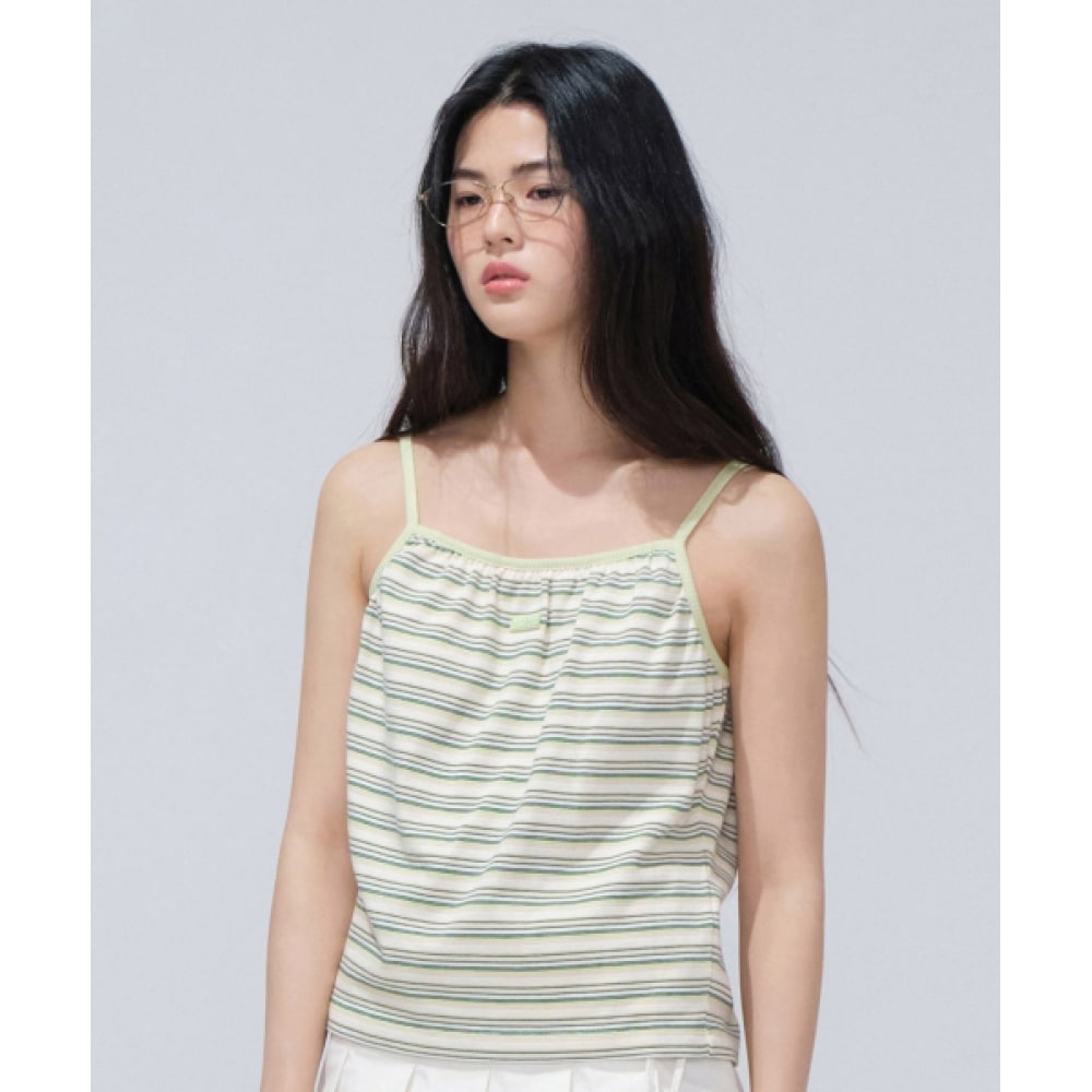 COVERNAT 女性用ストライプスリーブレスライム