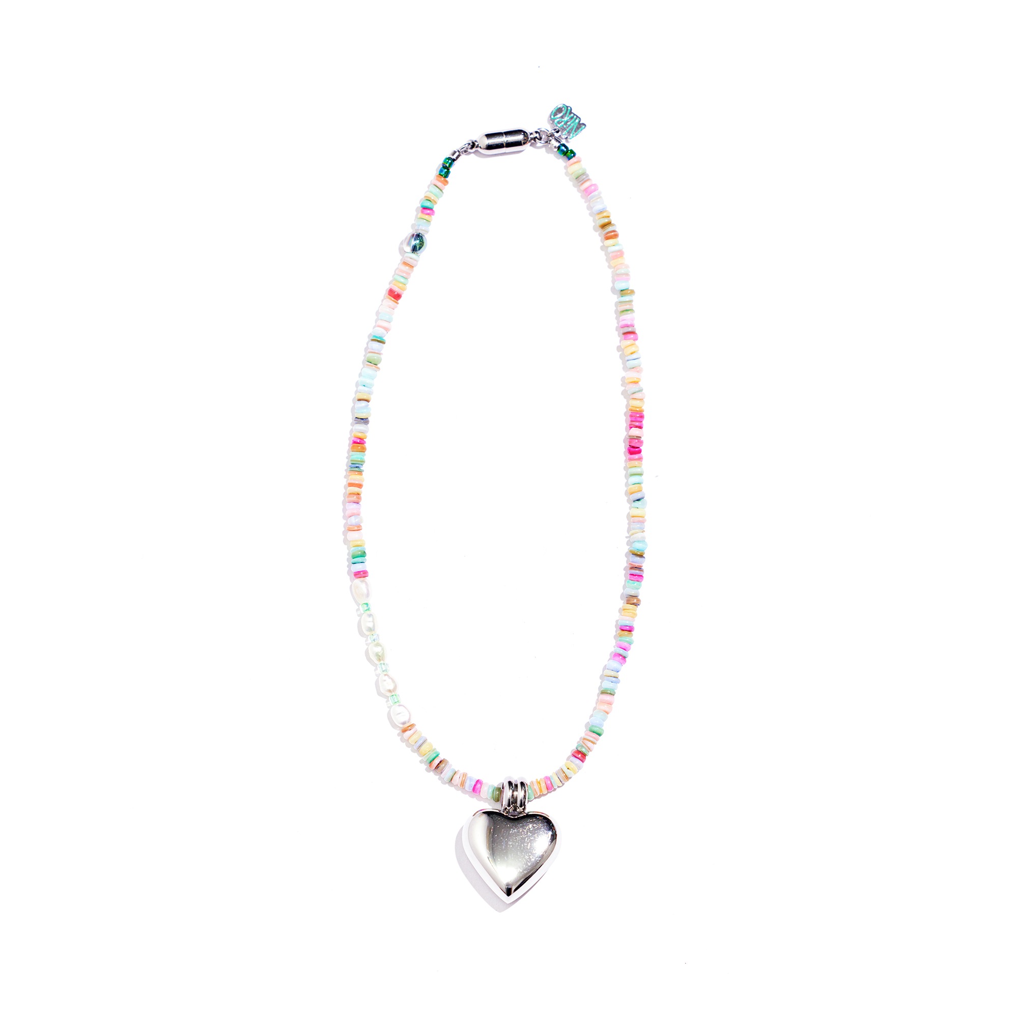 SURGiCAL HEART COLORFUL MOTHER OF PEARL NECKLACE #97
