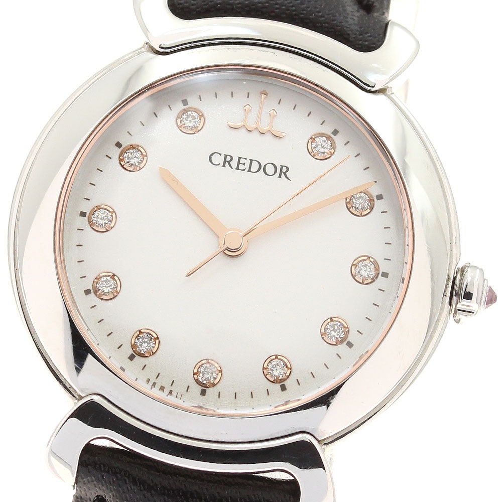 セイコー SEIKO 4J81-0BB0/GSAS923 クレドール リネアルクス 限定モデル 11Pダイヤ クォーツ レディース _945141【中古】