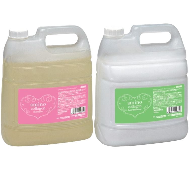 各1個セット アモロス アミノコラーゲン シャンプー 4000ml ＋ アモロス アミノコラーゲン トリートメント 4000ml セット ヘアケア