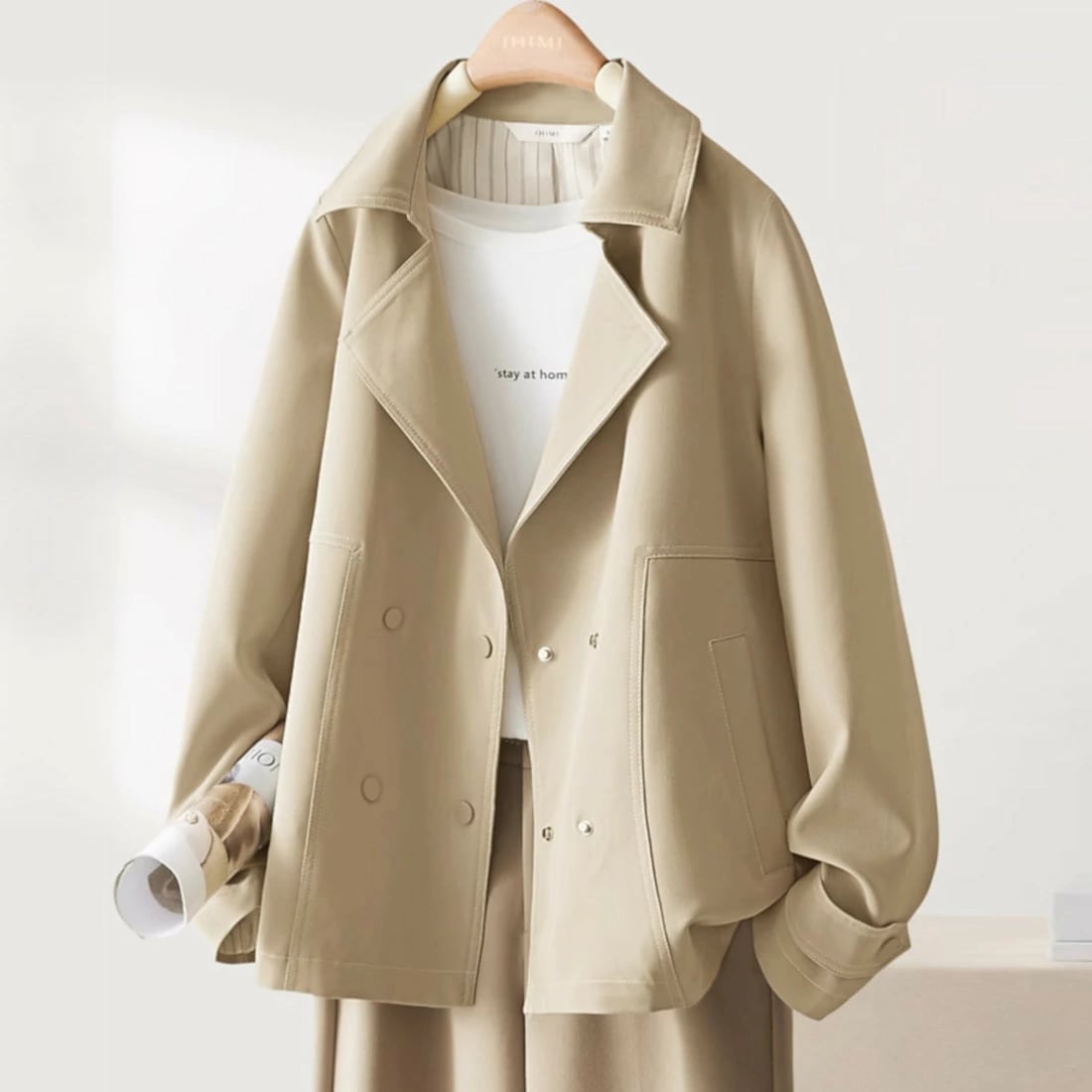 New type追加！マットな生地感のカジュアルコート コート ショート丈 カジュアル きれいめ オーバーサイズ ゆったり メンズライク OL 通勤コーデ 学生 通学 レディース 夏　結婚式 フォーマ