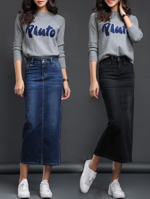 スカート デニム ロング スカート タイト スカート フレア スカート デニム スカート マキシ スカート スリット スカート ハイ ウエスト マキシ丈 ワイド ゆったり ストレッチ 韓国 lbot0