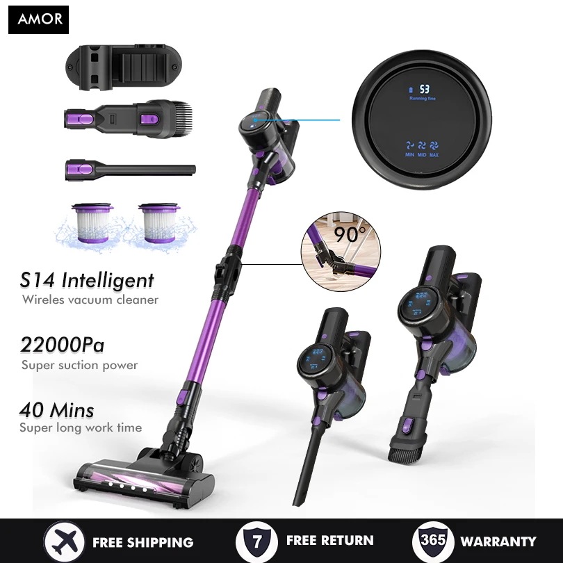 19310.0 39% OFFS 14ハンドヘルド掃除機22 kPa 280 Wパワー6 in 1 LEDディスプレイ電気掃除機LED塵検出ランプコードレス取り外し可能電池家庭用自動車ダニ除去掃