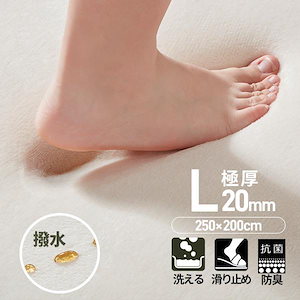 【在庫一掃】 ラグ 低反発ラグ 極厚20mm 200ｘ250cm カーペット 厚手 撥水 ラグマット 防ダニ 滑り止め 洗える 防カビ 防音 角型撥水 床暖房 おしゃれ 北欧 秋 冬