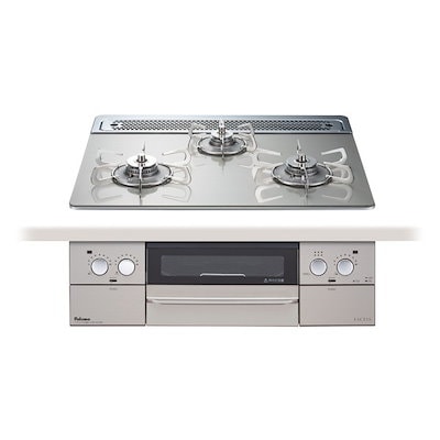 ビルトインガスコンロ プロパンガス用 両側強火タイプ 幅60cm PD-873WT-60GH-LP シャインシルバー FACEIS
