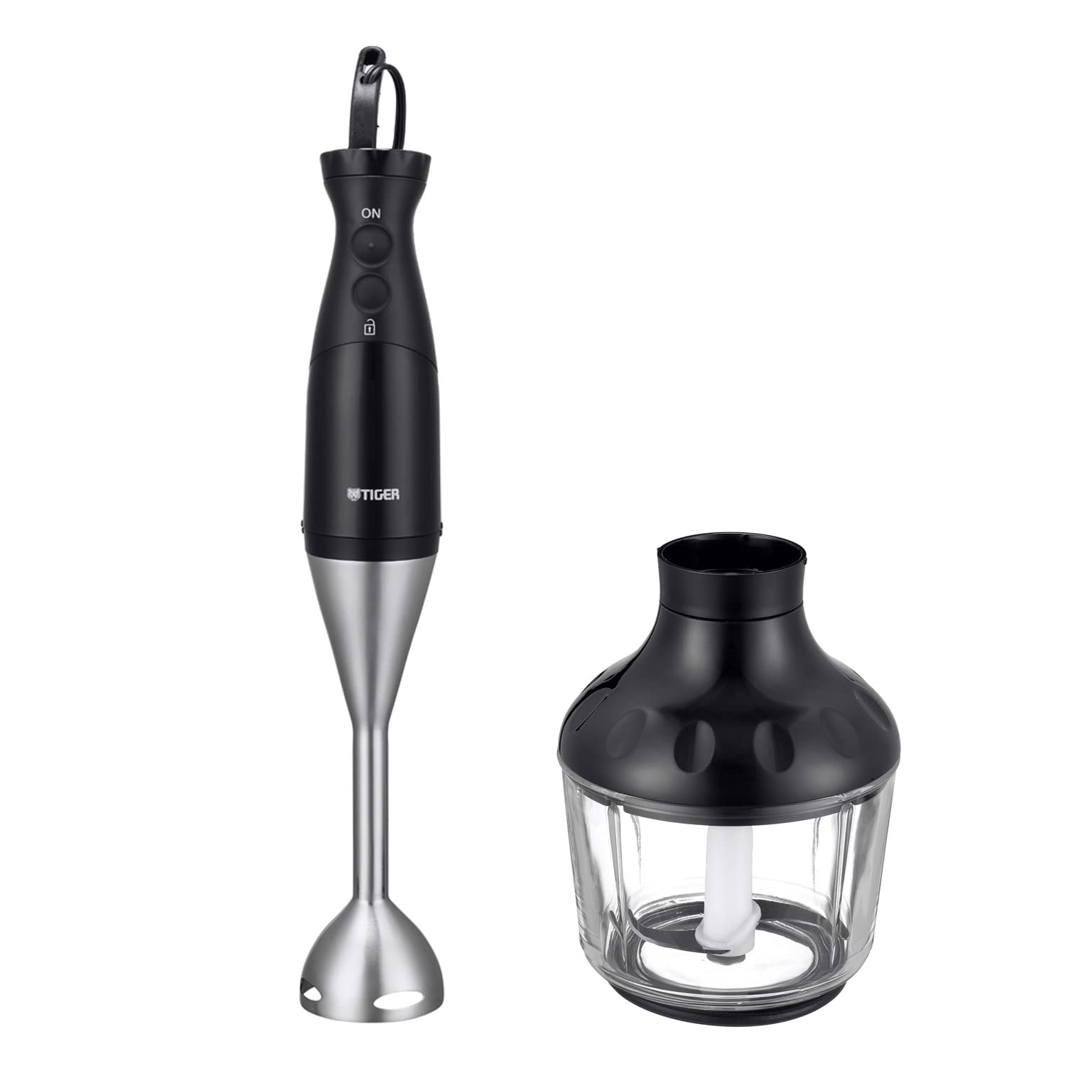 タイガー魔法瓶(TIGER) ブレンダー つぶす・まぜる・おろす・きざむ・泡立てる 1台5役 5段階速度調節 2段階安全スイッチ 離乳食 ディープブラック SKQ-G201KD